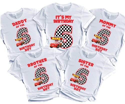 Birthday Shirt Car Boy Girl T-shirt Family Matching Shirts Kids party Personalize with Name and Age Custom Tees