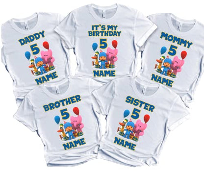 Pocoya Birthday Shirt Boy Girl Custom Family T-shirts Matching Tees