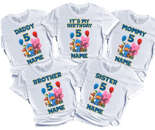 Pocoya Birthday Shirt Boy Girl Custom Family T-shirts Matching Tees