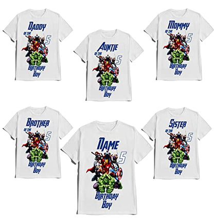 Avenger Birthday Boy Shirt Family Matching Super-Hero T-shirts Custom Super Hero Tees Kids