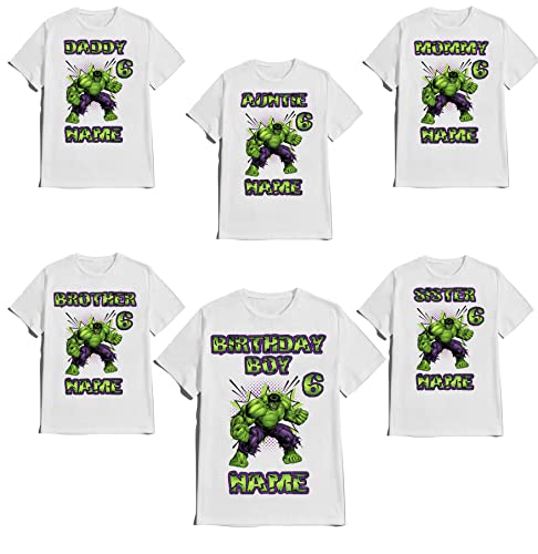 The Incredible Avenger Green Birthday Boy Shirt Custom Super Hero Tees Kids Party Family Matching Super-Hero T-shirts
