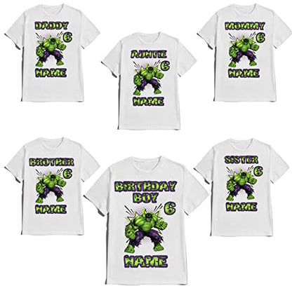 The Incredible Avenger Green Birthday Boy Shirt Custom Super Hero Tees Kids Party Family Matching Super-Hero T-shirts