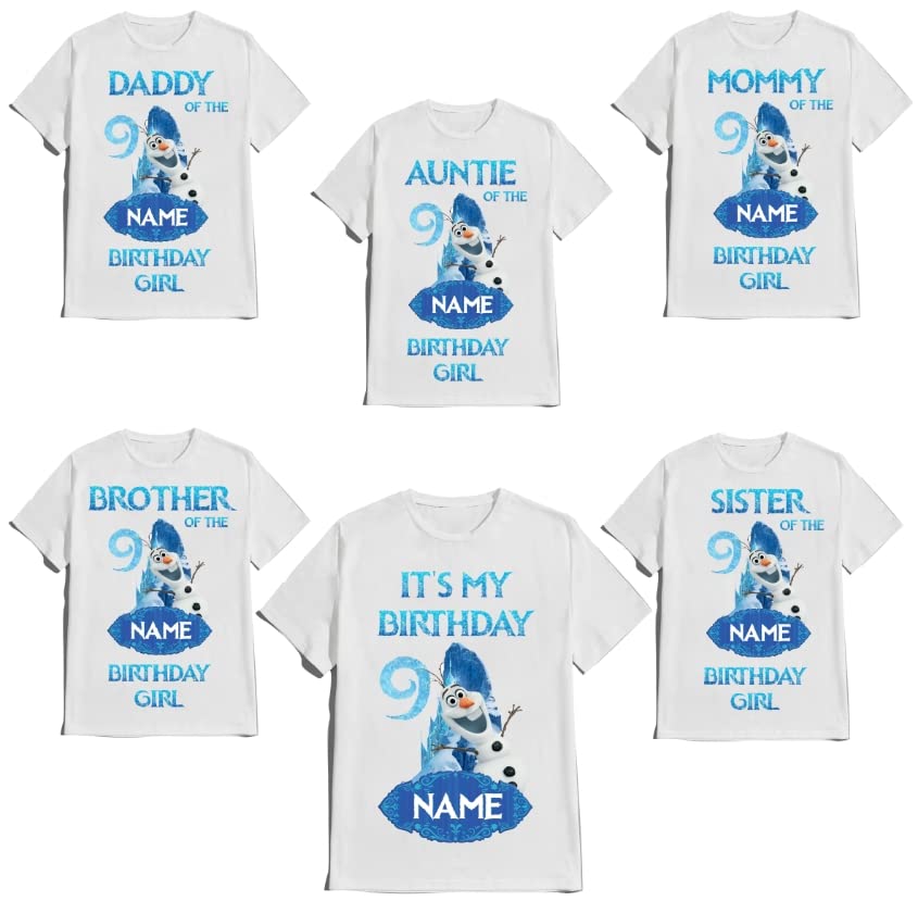 Birthday Elsa Girl Anna Shirt Olaf Family Matching T-shirts Custom