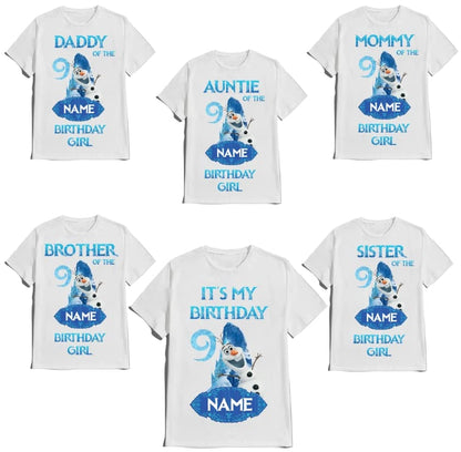 Birthday Elsa Girl Anna Shirt Olaf Family Matching T-shirts Custom