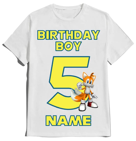 SuperHero sonic Birthday Boy Shirt Fast Blue Hedgehog T-shirt Birthday Boy/Girl Super Custom White Family Matching Tees