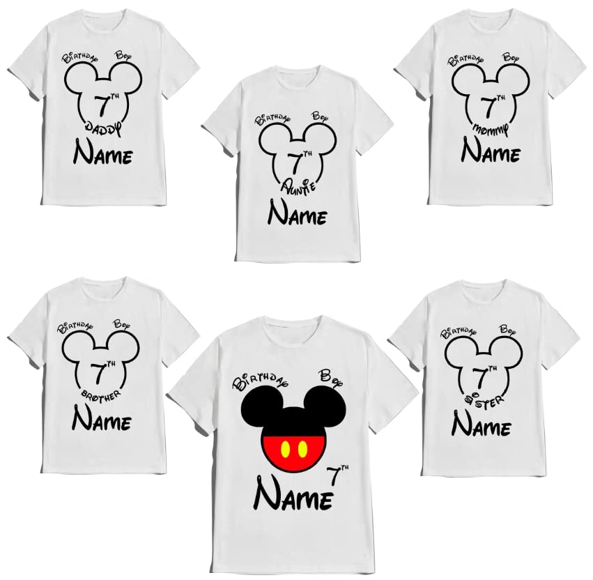 Mouse Birthday Matching Shirt Boy Girl Family Tees Custom Shirts Party