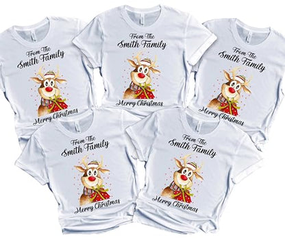 Christmas Matching Shirts For All The Family Custom Gift Holidays Christmas Eve White Tshirt All Sizes Kids And Adults Personalized Customize Name Shirt
