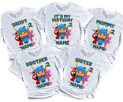 Pocoya Birthday Boy Shirt Girl Custom Family T-shirts Matching Tees