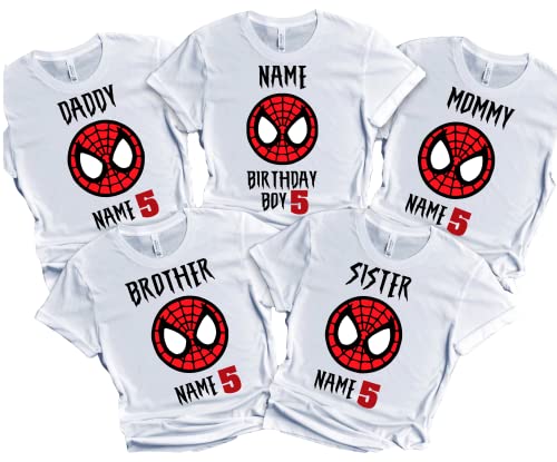 Birthday Spider Shirt Boy Family Matching Tees Superhero T-shirt