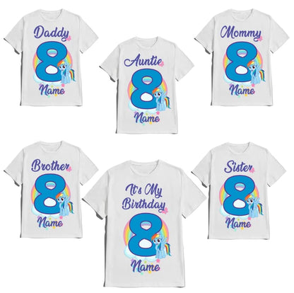 Birthday Ponny Girl Pinky Shirt Pie Tees Family Matching Pony Customize T-Shirts