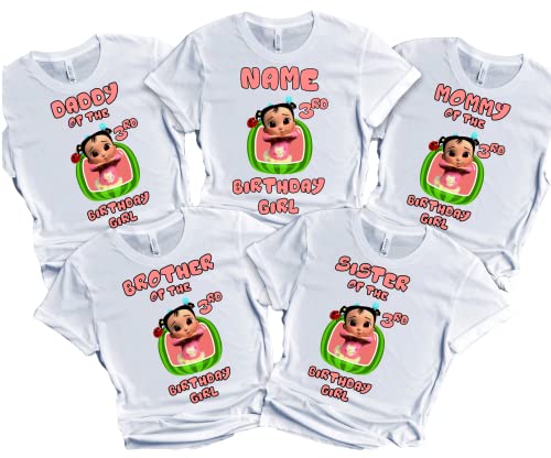 Birthday Shirt Melon Boy Girl T-shirt Customize with Name and Age Family Matching Shirts Kids party
