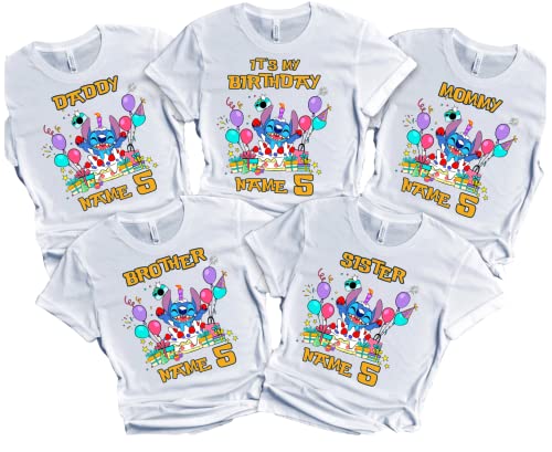 Stitch/Birthday Shirt Boy Lilo/Birthday Girl Tee Matching Family Tees Custom Shirts Kids Party T-shirts