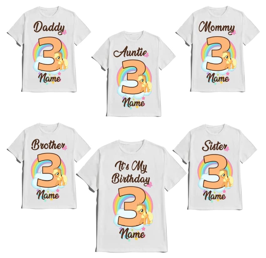 Birthday Pinky Girl Shirt Pie Tees Family Matching Pony Customize T-Shirts