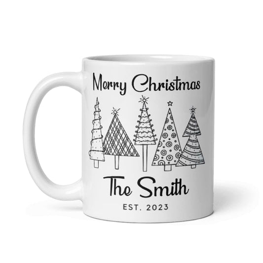 Custom Matching Coffee Mug Gifts Personalized Christmas Design Ceramic Mugs with Name And Photo Customized Xmas Cups Gifts for Holiday All Family Gathering Tea Cup White Coffee Mug 11oz