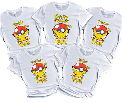 Birthday Boy Shirt Custom Name Age Birthday Girl Tee Personalized T-shirts Family Matching Tees Kids Party