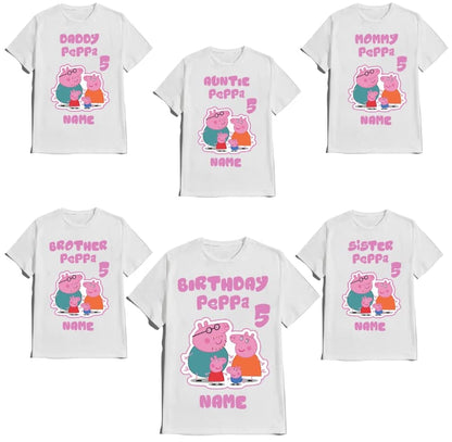 Piggy Birthday Boy pep Birthday Girl Shirt Matching Family Pepa Custom Tees Pig