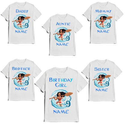 Moana Birthday Shirt Girl Family Matching Tees