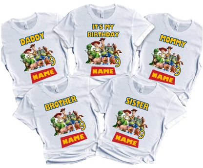 Custom Toy Birthday Boy Shirt Story Family Matching T-shirts