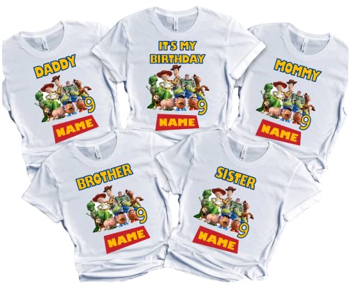 Custom Toy Birthday Boy Shirt Story Family Matching T-shirts
