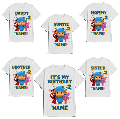 Pocoya Birthday Boy Shirt Girl Custom Family T-shirts Matching Tees