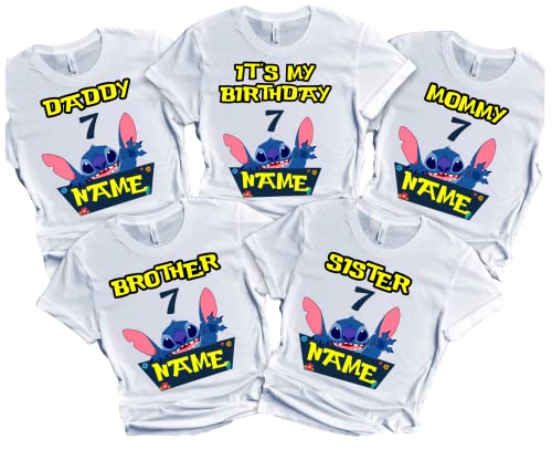 Stitch/Birthday Shirt Boy Lilo/Birthday Girl Matching Family Tees Custom Shirts Kids Party T-shirts
