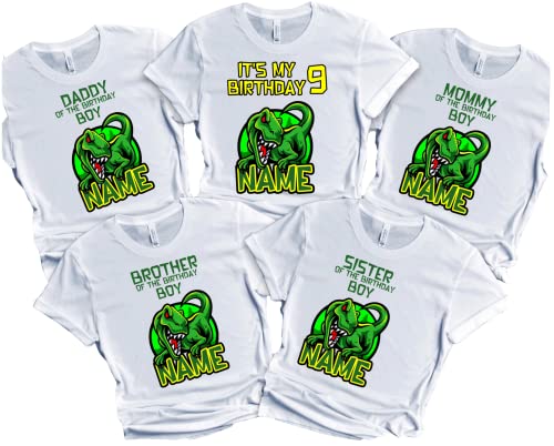 Dinosaur Birthday Boy Shirt Dino SHIRTS Girl Family Matching T-shirts Dinosaurs Tee Custom Tshirt Name Age Kids Party Tees