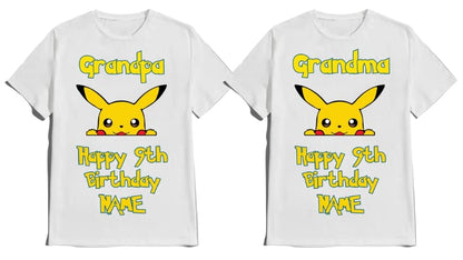 Birthday T-shirt Party Boy Matching Shirts Family Tees Custom Gotta chatch them all Name Age Birthdayboy