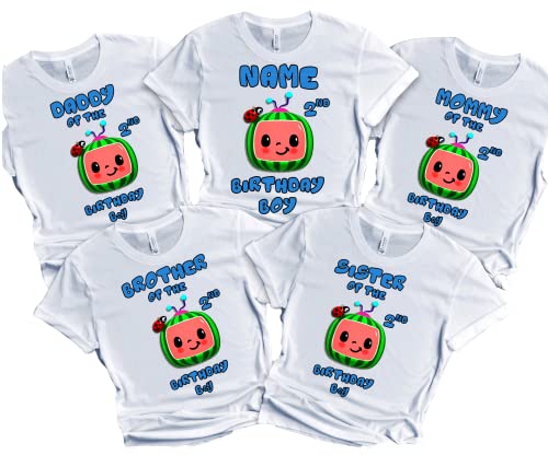 Birthday Shirt Melon Boy Girl Customize with Name and Age Family Matching Shirts Kids party