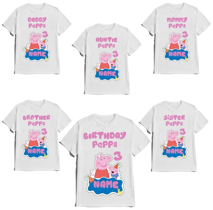 Birthday Boy Girl Piggy Shirt Matching Family Pepa Custom Tees Pig