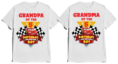 Birthday Shirt Car Boy Girl T-shirt Personalize with Name and Age Custom Tees Family Matching Shirts Kids party