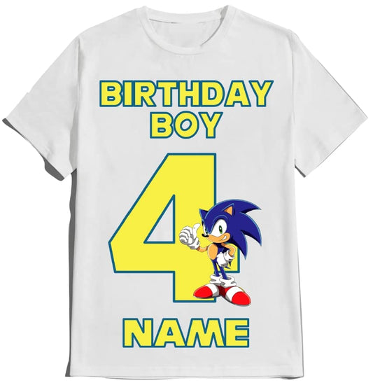 SuperHero sonic Shirt Fast Blue Hedgehog Birthday Boy/Girl Super Custom Family Matching Tees