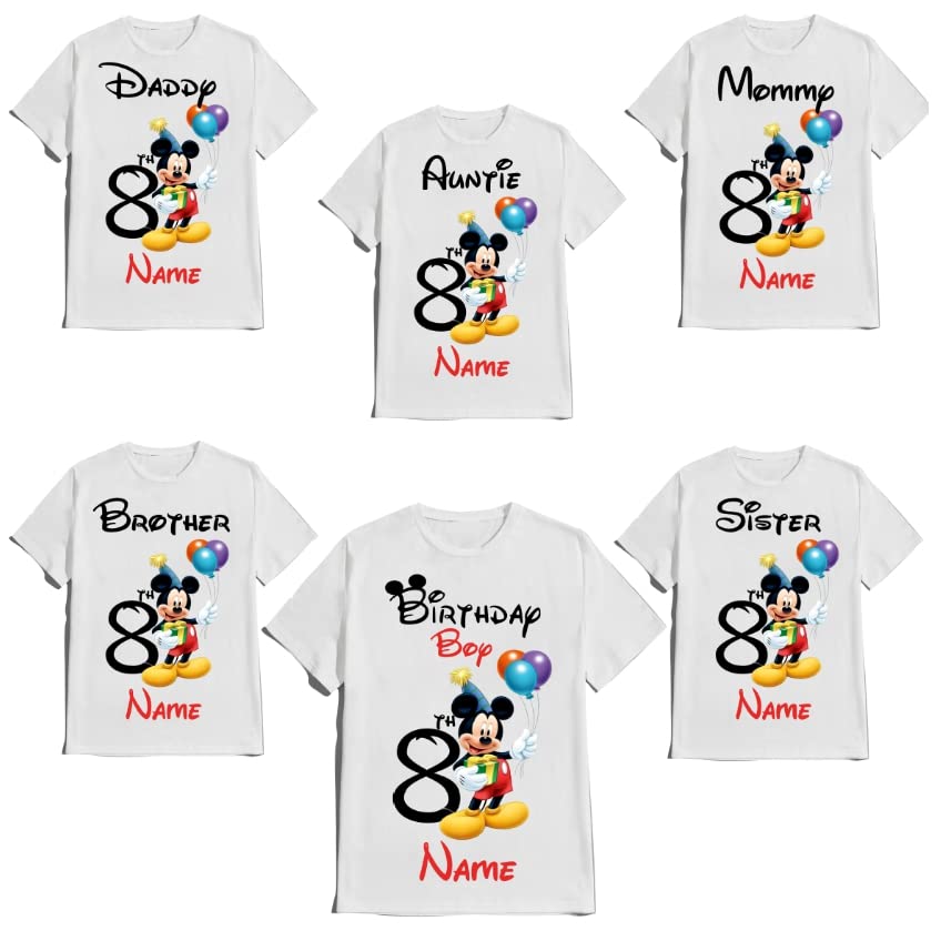 Birthday Kids Mouse Boy Girl Tees Matching Family Customize Shirts