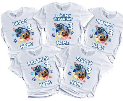 Birthday Boy Puppy Shirt Dog Family Matching Custom Tees