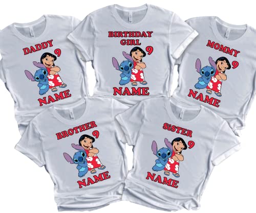 Stitch/Birthday Shirt Boy Lilo/Birthday Girl Matching Family Tees Custom Shirts Party