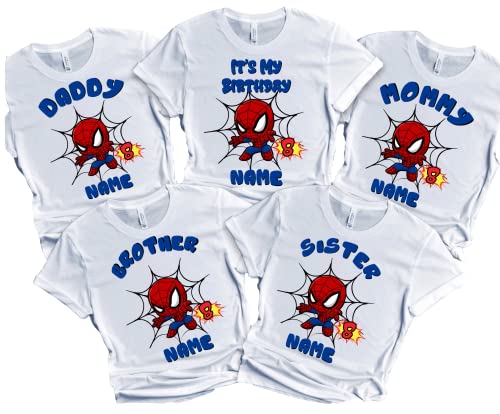 Spider Birthday Boy Spidy Spiderbaby Family Matching Tees Superhero Shirts