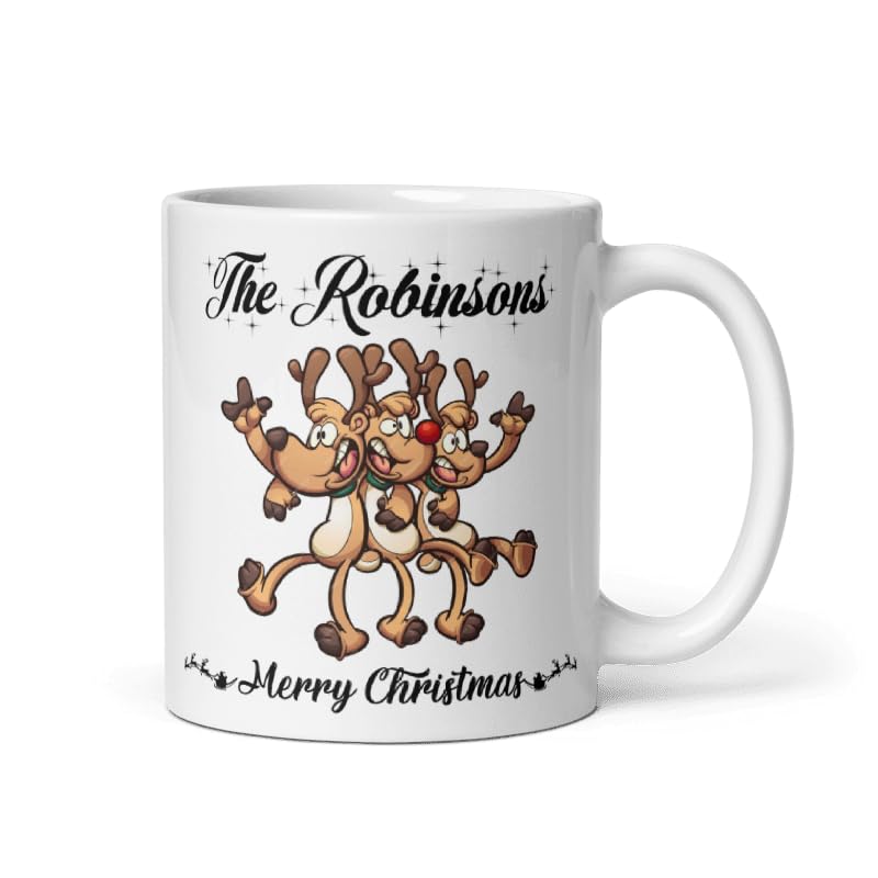 Family Custom Coffee Cup Gifts Personalized Christmas Design Ceramic Mugs with Name And Photo Customized Xmas Cups Gifts for Holiday All Family Gathering Tea Cup White Coffee Mug 11oz
