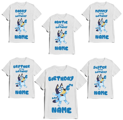 Blue Shirt Birthday Tees Matching Family Custom