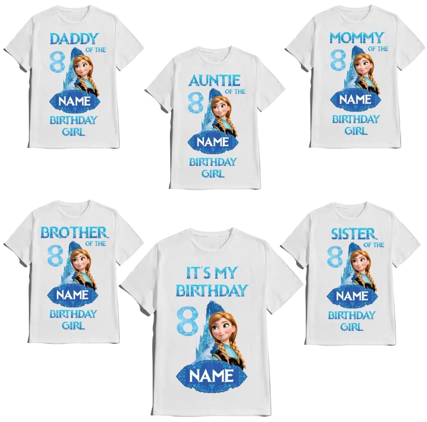 Birthday Elsa Girl Anna Shirt Family Matching T-shirts Custom