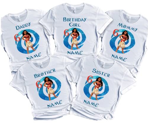 Moana Birthday Shirt Girl Cutome Family Matching T-shirts