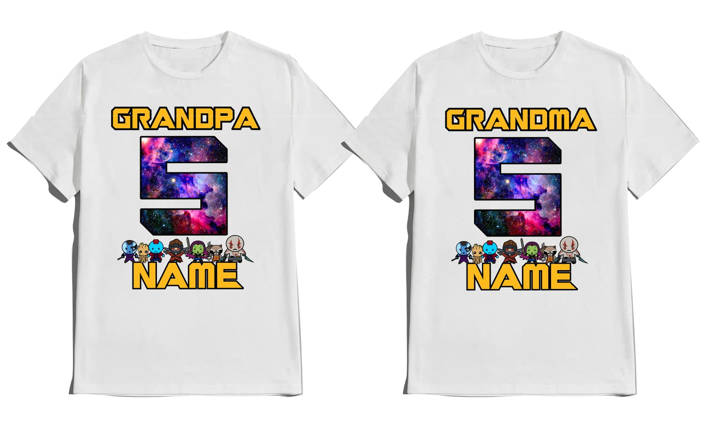 Guardians Birthday Shirt Galaxy Family Matching Super-Hero T-shirts Birthday Boy Shirt Custom Super Hero Tees Kids Party