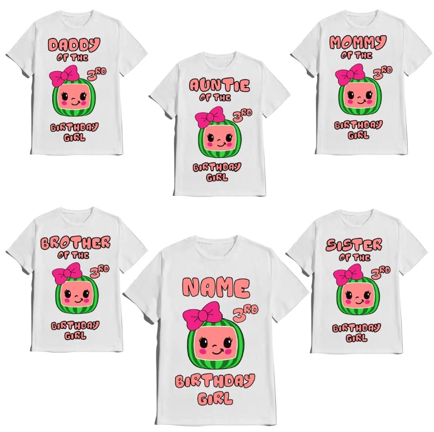 Birthday Shirt Melon Boy Girl Family Matching Shirts Kids party Custom Personalized with Name and Age