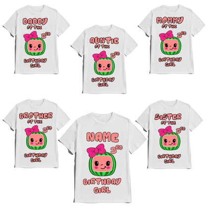 Birthday Shirt Melon Boy Girl Family Matching Shirts Kids party Custom Personalized with Name and Age