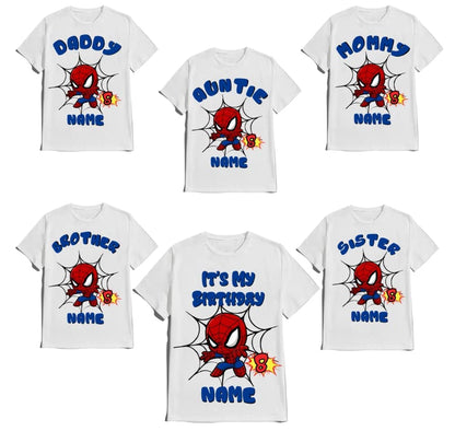 Spider Birthday Boy Spidy Spiderbaby Family Matching Tees Superhero Shirts