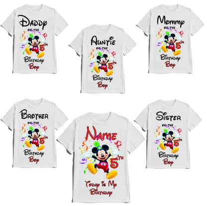 Birthday Shirt Matching Mouse Girl Boy Family Tees Customize T-Shirts