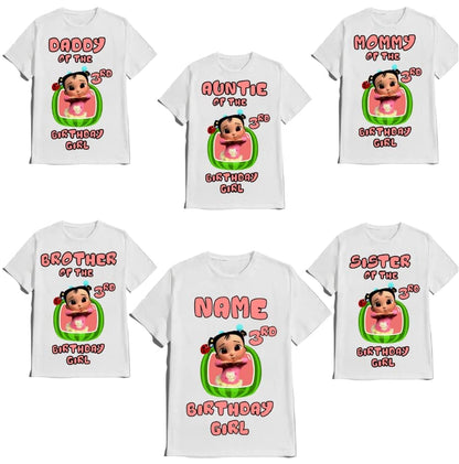 Birthday Shirt Melon Boy Girl T-shirt Customize with Name and Age Family Matching Shirts Kids party