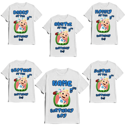 Birthday Shirt Melon Boy Girl Personalized with Name and Age Family Matching Shirts Kids party Custom