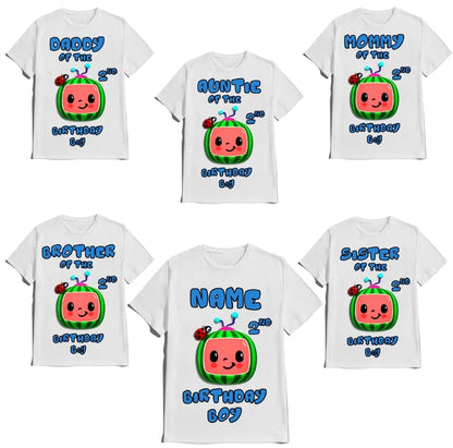 Birthday Shirt Melon Boy Girl Customize with Name and Age Family Matching Shirts Kids party