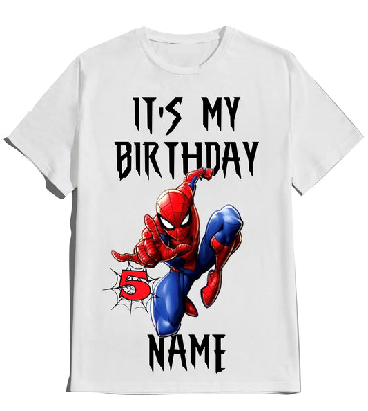 Spider Birthday Boy Spider Shirt Family Matching Tees Superhero Shirts Super-hero Customize tee