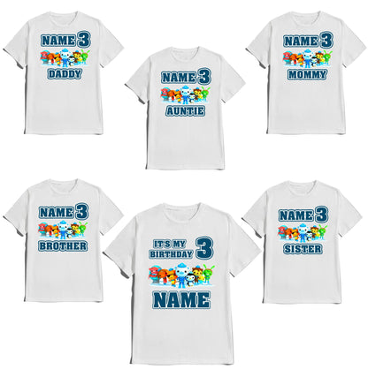Octopod Birthday Shirt Boy Girl Custom Family Matching T-shirt Kids Party