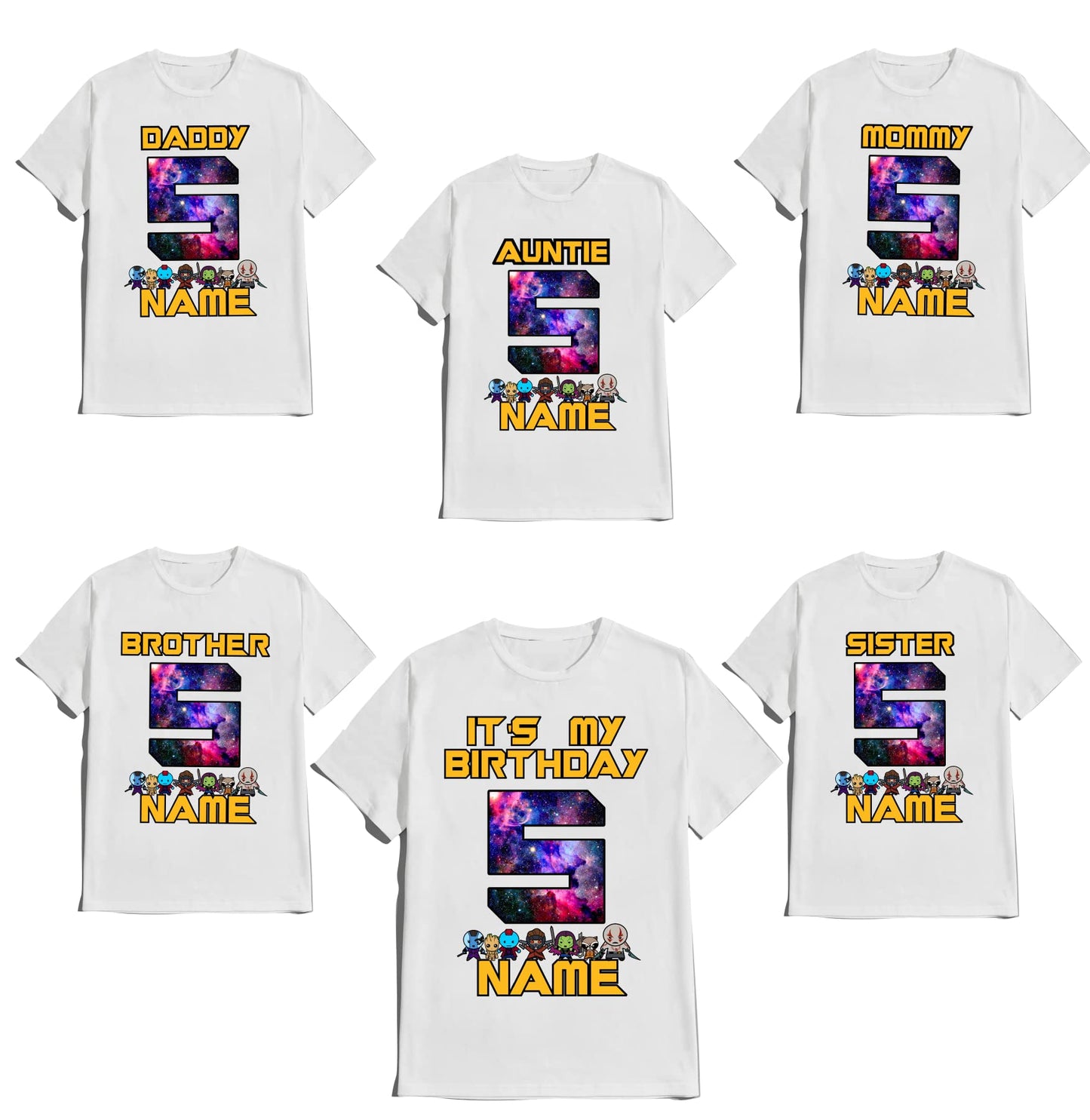 Guardians Birthday Shirt Galaxy Family Matching Super-Hero T-shirts Birthday Boy Shirt Custom Super Hero Tees Kids Party
